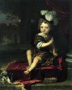 Carel de Moor, Portrait of a child with a tit
